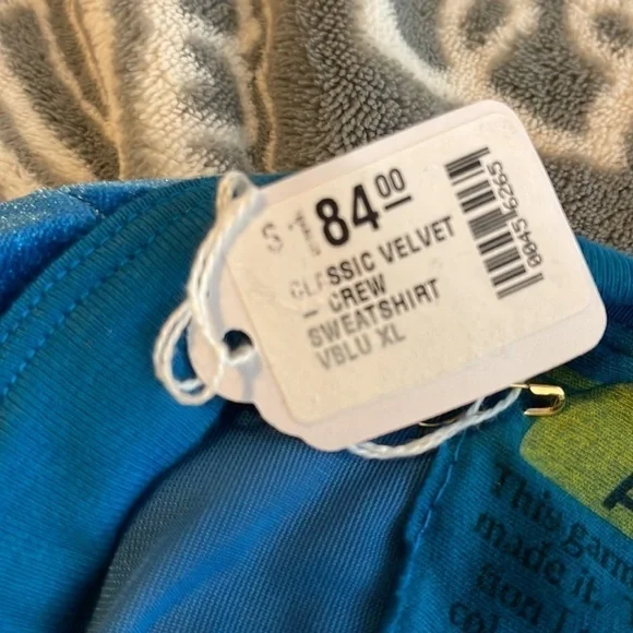 NWT Aviator Nation Classic Velvet Sweatshirt // Vintage Blue 5-Stripe - Picture 7 of 7